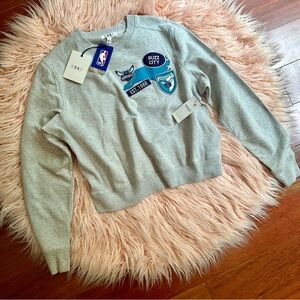 WEAR by Erin Andrews NBA Gray Charlotte Hornets Patch Applique Sweatshirt